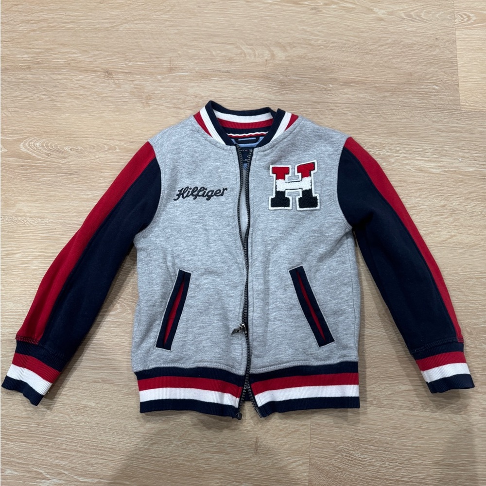 Tommy Hilfiger Gray and Red Kids Sweatshirt